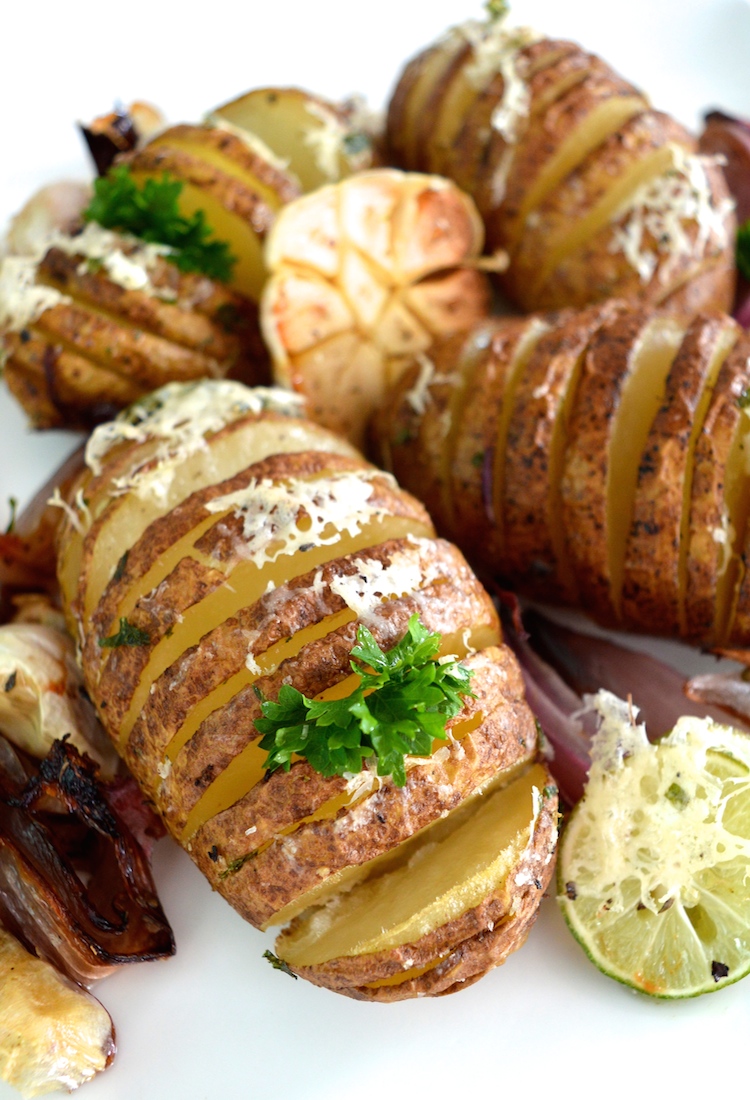 Crispy Parmesan Hasselback Potatoes  Sadies Kitchen Table